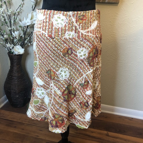 Sevier Skirts Floral Tweed Wool Vintage Fall Winter MIDI Skirt Medium - Picture 6 of 6